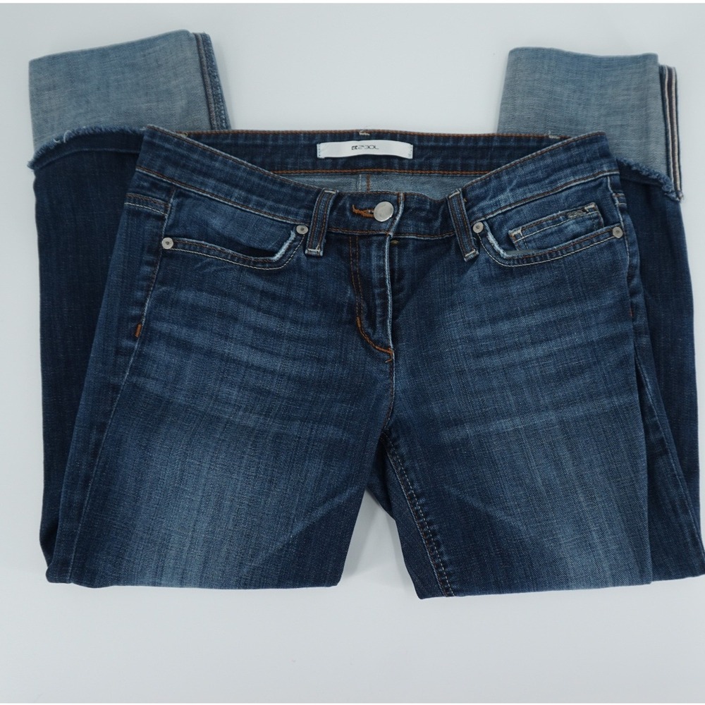 Joe's Jeans Denim Pants Women Size 27 Blue Cuffed Raw Hem Dark Wash Stretch